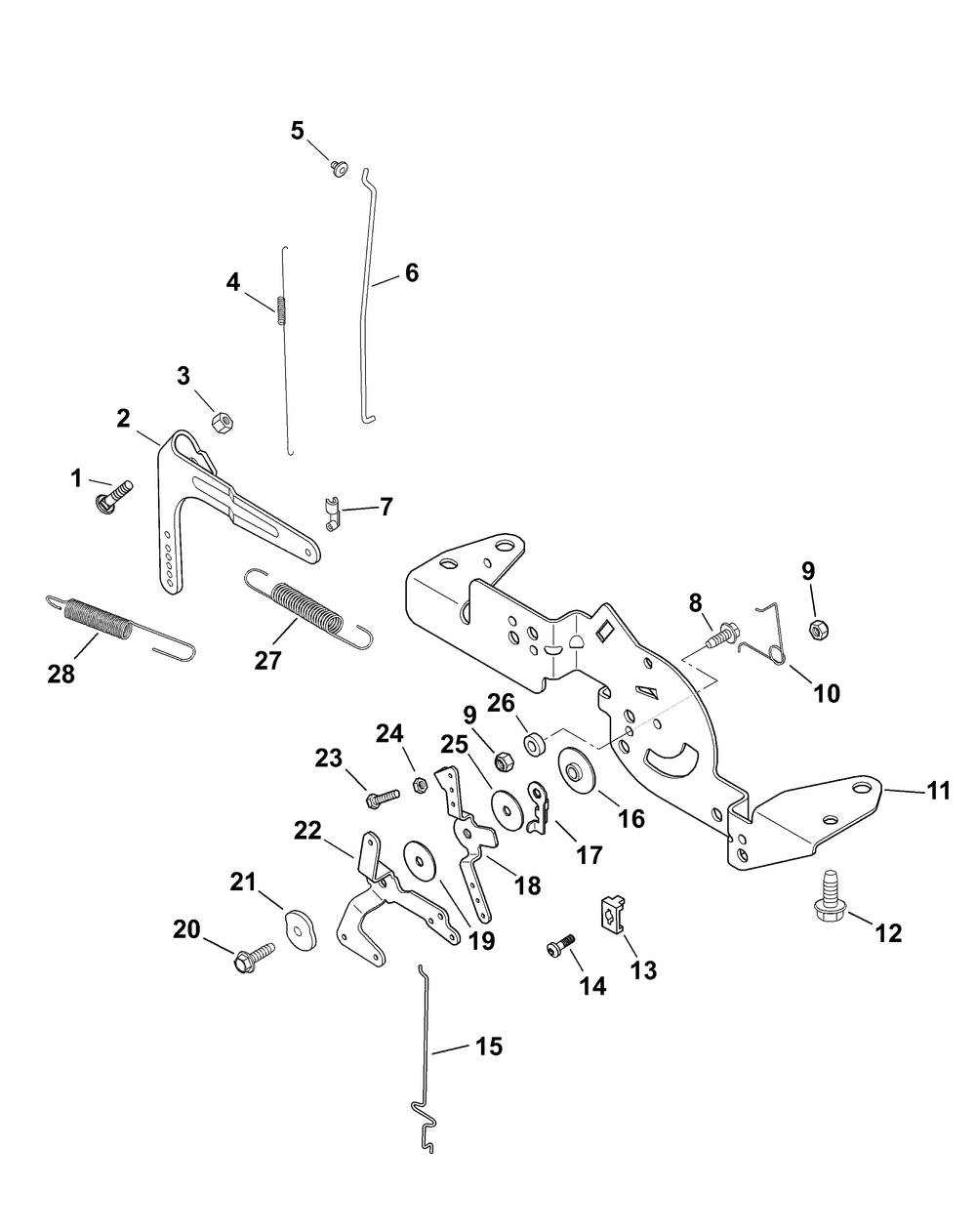 Sv810 Engine Controls Diagram and Parts List for Z-FORCE44 17AF3AGL-17AF3AGL010 Cub Cadet Lawn Tractor